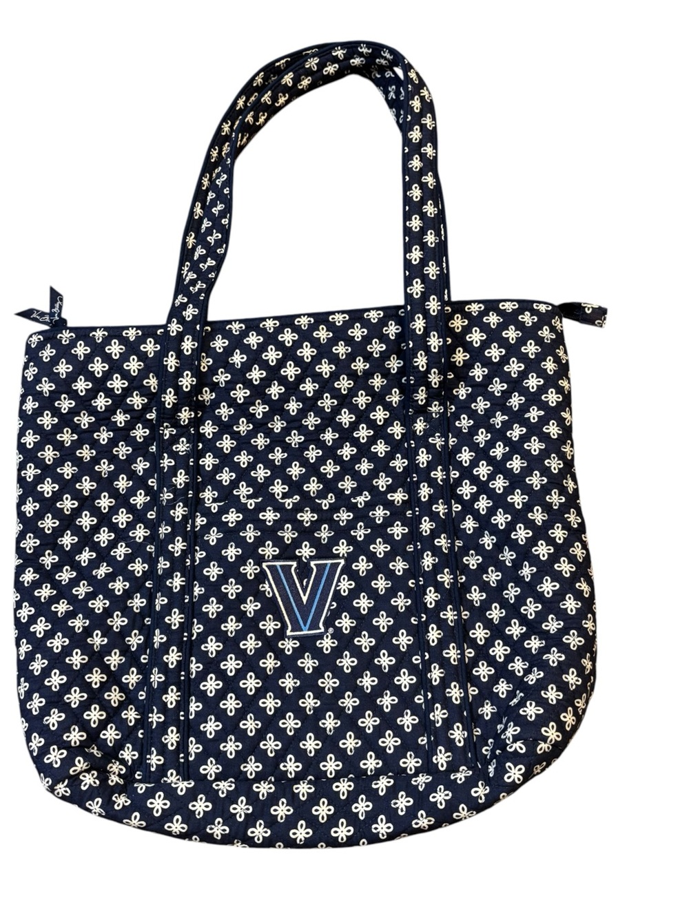 Vera Bradley Tote Bag Floral geometric Blue Zip Closure Travel